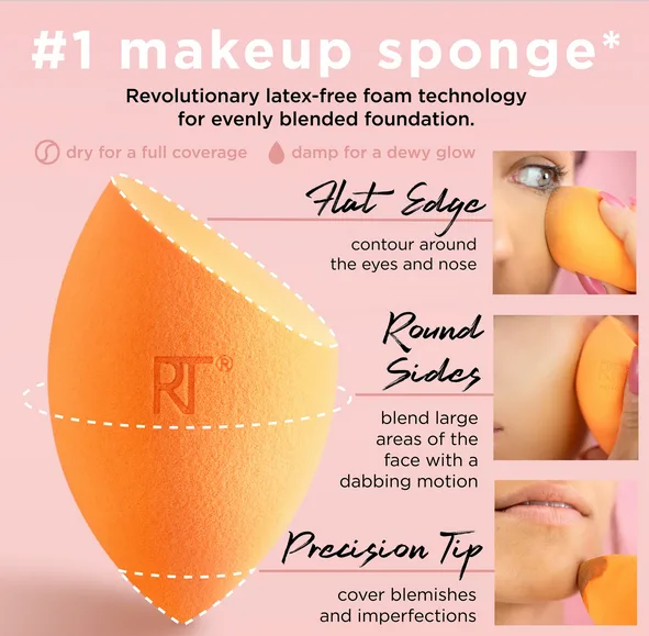 پد(اسفنج) آرایشی همه کاره ریل تکنیک کد91566 مدل miracle complexion sponge