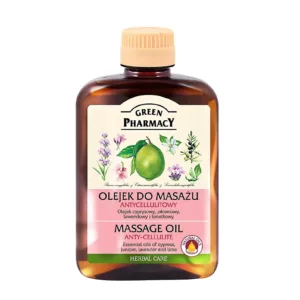روغن ماساژ بدن گرین فارماسی ضد سلولیت حاوی روغن طبیعی بادام آهک و اسطوخودوس و درخت سرو 200میل