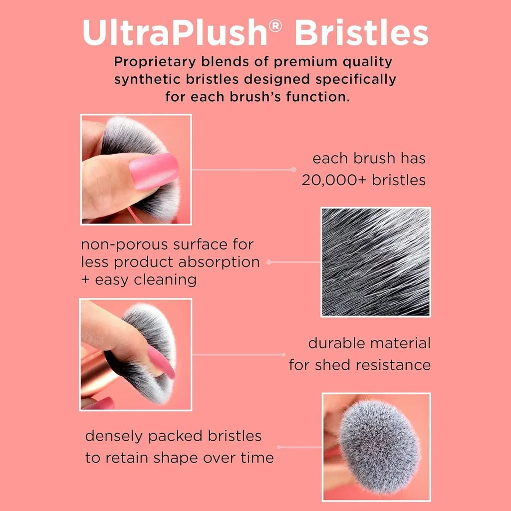 ست 6 تیکه براش آرایشی ریل تکنیک همراه با دو عدد پد(اسفنج) کد 1997