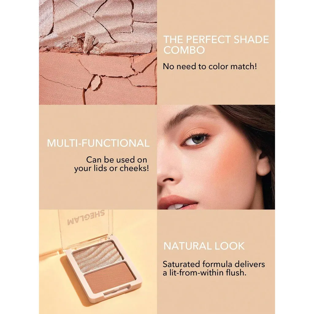 هایلایتر و رژگونه دوتایی شیگلم GLAM 101 HYBRID در 3 رنگ