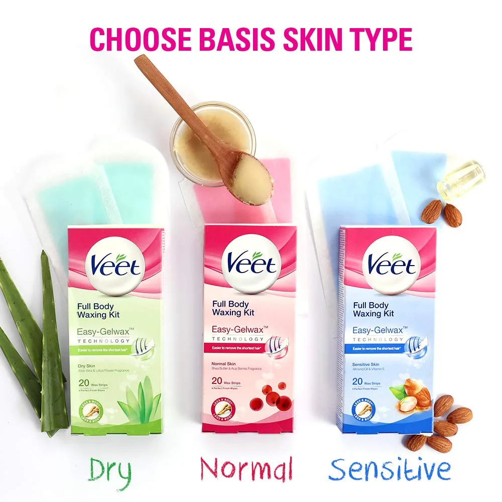 نوار وکس موبر ویت Veet پوست نرمال رایحه شی باتر و آکای بری 20 عددی