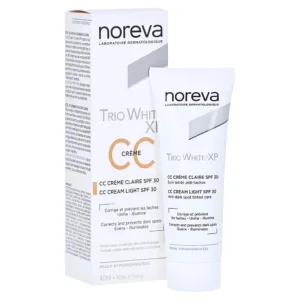 سی سی کرم نوروا ضد لک و جلوگیری از ایجاد لکه های جدید رنگ claire light مدل trio white cc creme