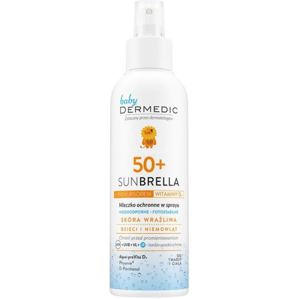 اسپری ضد آفتاب درمدیک مناسب کودکان حاوی spf50 مناسب پوست حساس dermedic sunberella milk in spray