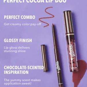 ست لیپ گلاس و خط لب شیگلم با رایحه کاکائو COCOA KISS  رنگ brownie bite