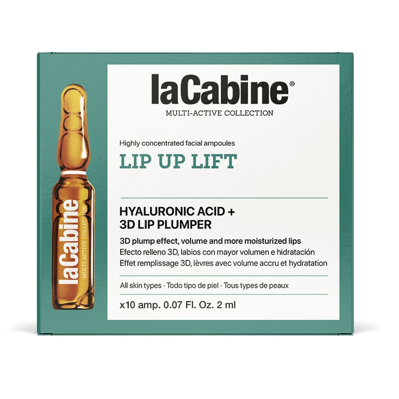 ویال لب لاکابین ضد چروک حجم دهنده و افزایش بافت لب حاوی هیالورونیک با غلظت بالا  la cabine Lip Up Lift کد2839 (10ویال)