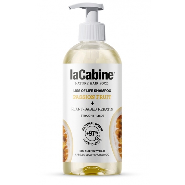 شامپو پشن فروت لاکابین حاوی سوپر فود های طبیعی مناسب موی خشک و وز کد 4017 liss of life shampoo