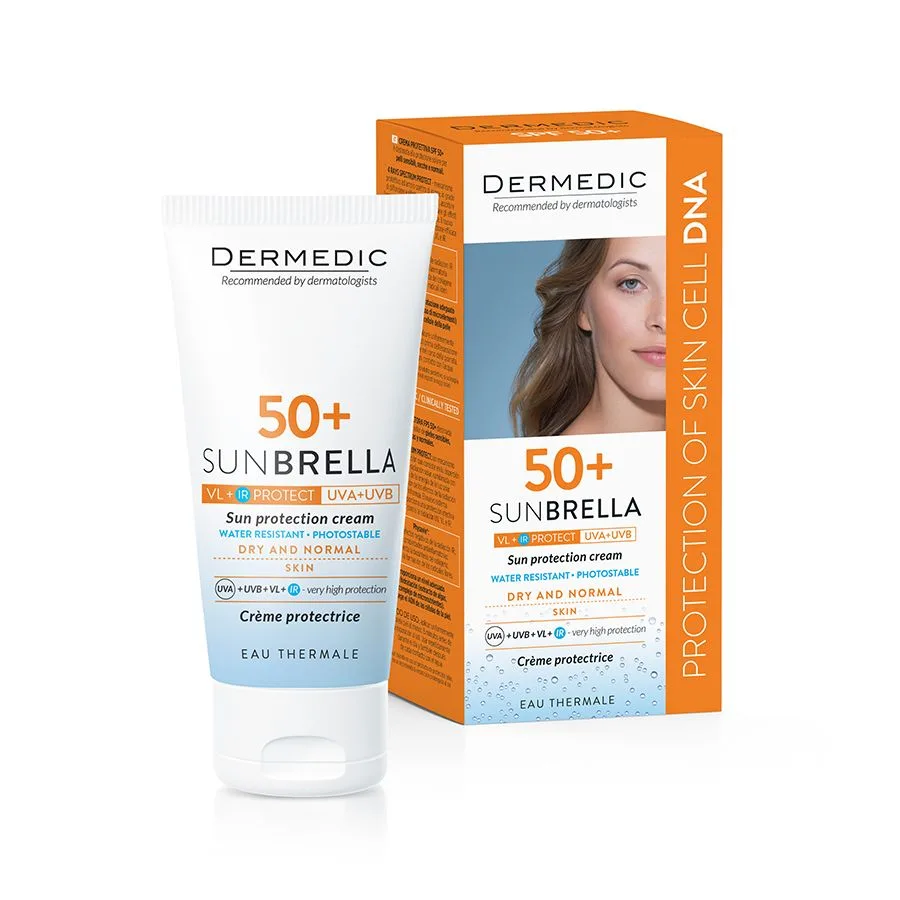 کرم ضد آفتاب درمدیک مناسب پوست نرمال تا خشک SPF50