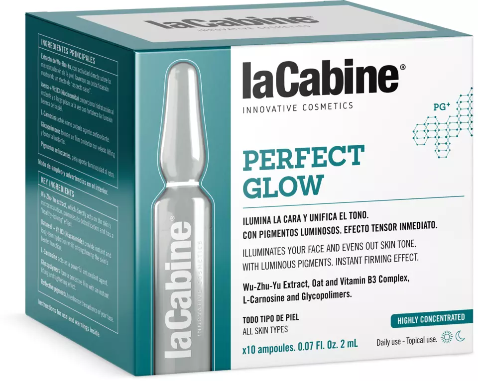 ویال صورت لاکابین روشن و هیدراته کننده با نیاسینامید و گلیکوپلیمر کد 4512 laCabine Perfekt Glow Face Ampoule