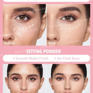 پودر فیکس دو طبقه شیگلم صورت و زیر چشم 2 در 1 insta ready رنگ bubblegum