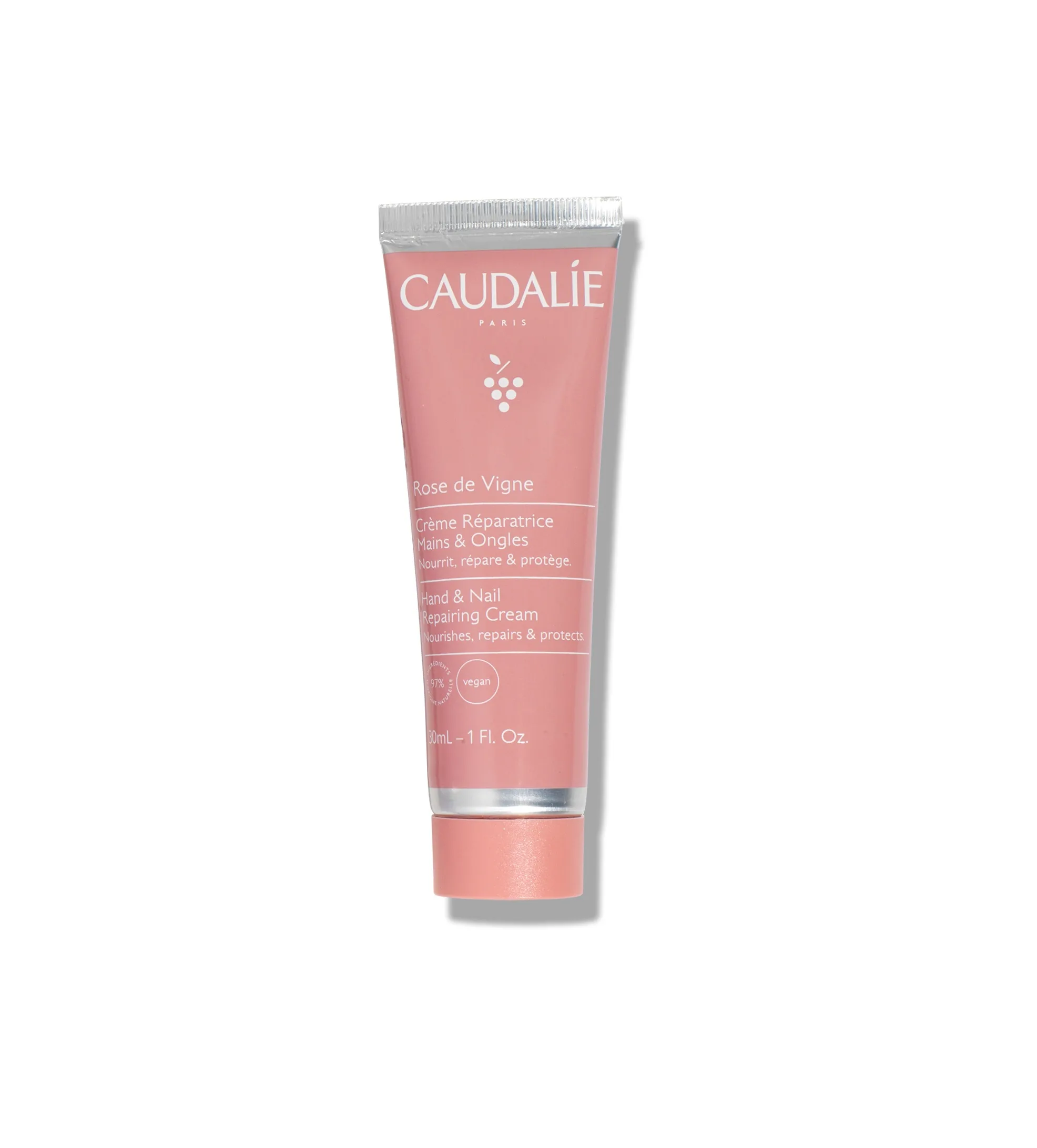 کرم دست و ناخن کدلی حاوی روغن هسته انگور و شی باتر نرم و تقویت کننده 30 میل جدا از پک  rose the vigne Hand & Nail Repair Cream