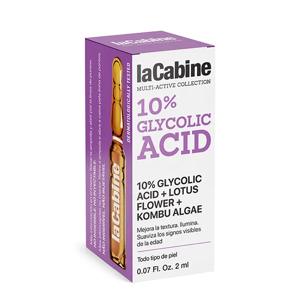 ویال صورت گلیکولیک اسید لاکابین محو چروک و تحریک نوسازی سلولی La Cabine 10% Glycolic Acid کد6653 (یک ویال)