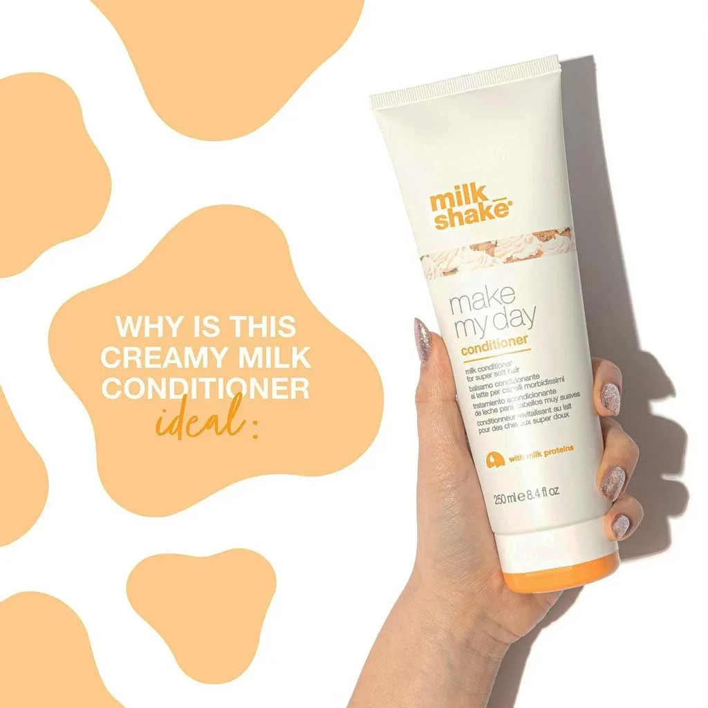 نرم کننده شیر مغذی میلک شیک آبرسان فوق قوی برای موهای خشک (Make My Day Milk Mask 250ml)