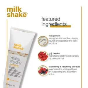 نرم کننده شیر مغذی میلک شیک آبرسان فوق قوی برای موهای خشک (Make My Day Milk Mask 250ml)