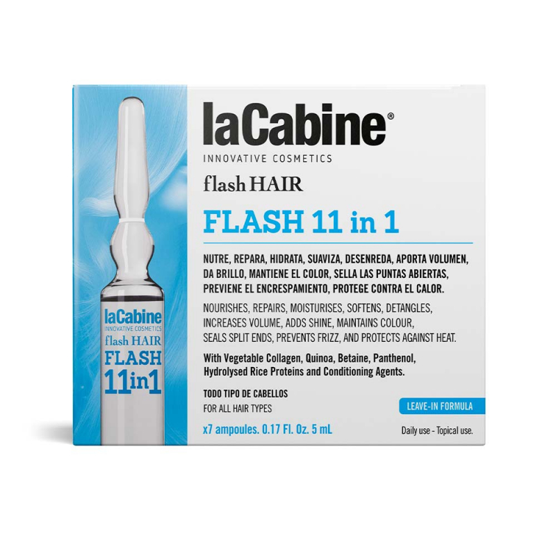 ویال مو لاکابین مراقبت و محافظت همه جانبه و کامل از مو کد9975 La Cabine flash HAIR FLASH 11 in 1 7*5ml