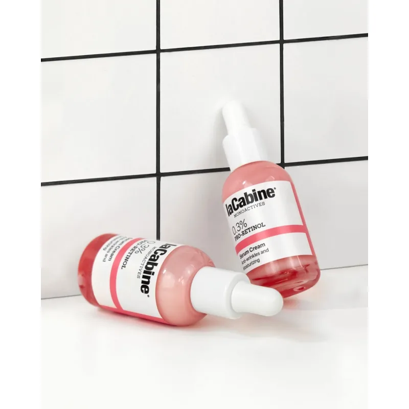 سرم کرمی رتینول 0.3% پرو لاکابین ضدچروک ولک با تحریک سنتز کلاژن و بهبود بازسازی سلولی کد7703 La Cabine 0,3% Pro-Retinol Serum Cream 30ml