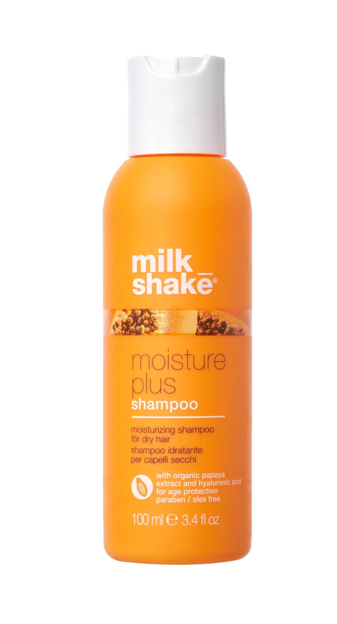 شامپو آبرسان میلک شیک حاوی پاپایا مناسب موهای خشک تراول سایز 50 میلی moisture plus shampoo کد 1112