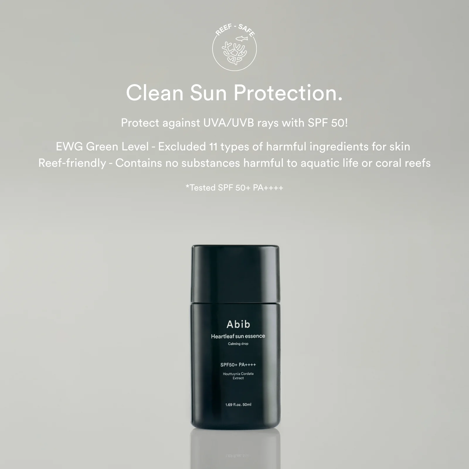 ضد آفتاب کرمی ابیب تسکین دهنده انواع پوست Abib Heartleaf Sun Essence Calming Drop با نهایت محافظت SPF50 ++++PA