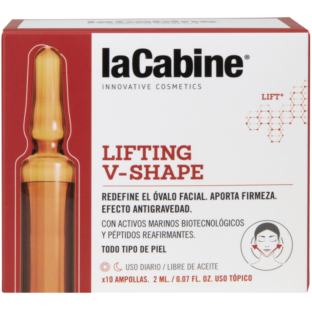 ویال صورت لیفت لاکابین ضد چروک معجزه و کمک به سفت شدن شدن انواع پوست کد 2853 La Cabine Lift V-Shape Ampoules