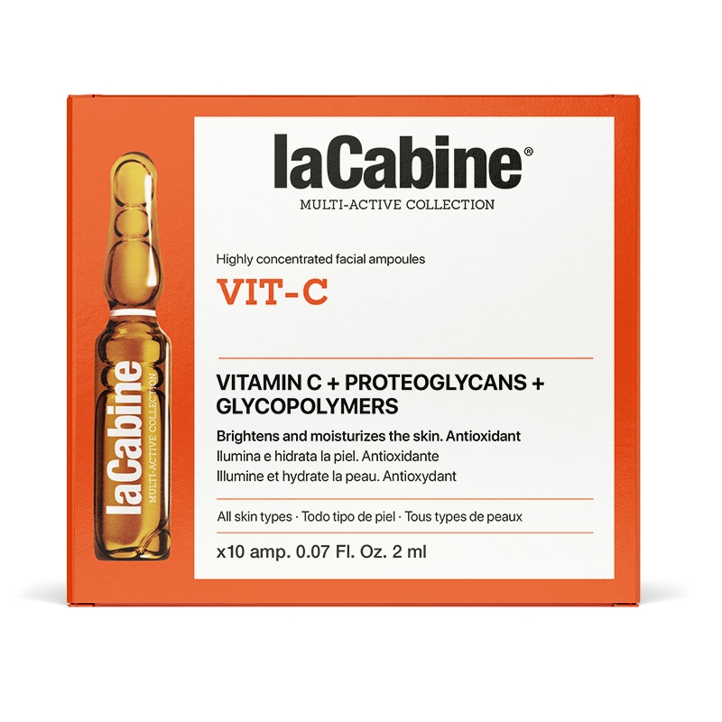 ویال صورت ویتامین سی لاکابین روشن کننده خاصیت آنتی اکسیدان با پروتئوگلیکانس و گلیکوپلیمر La Cabine Vit-C کد 2815