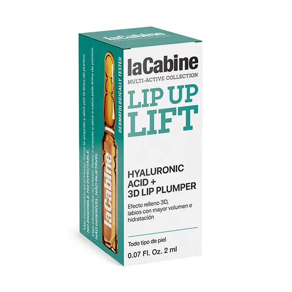 ویال لب لاکابین ضد چروک حجم دهنده و افزایش بافت لب حاوی هیالورونیک با غلظت بالا la cabine Lip Up Lift کد2976 (یک ویال)