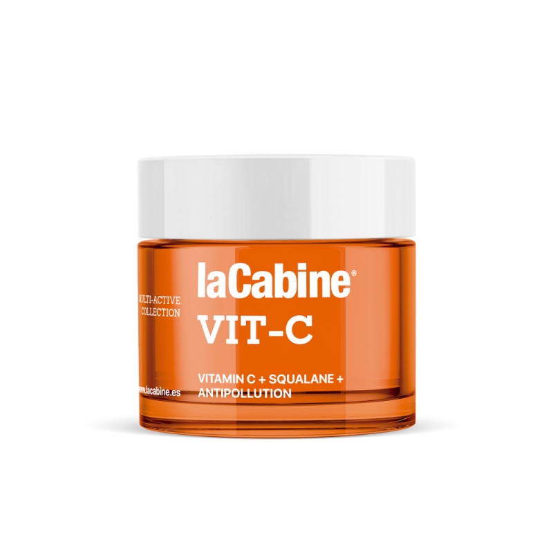 کرم صورت ویتامین سی لاکابین روشن کننده ضدپیری با آنتی اکسیدان با پروتئوگلیکانس و گلیکوپلیمر کد7674 La Cabine Vit-C Face Cream 50ml