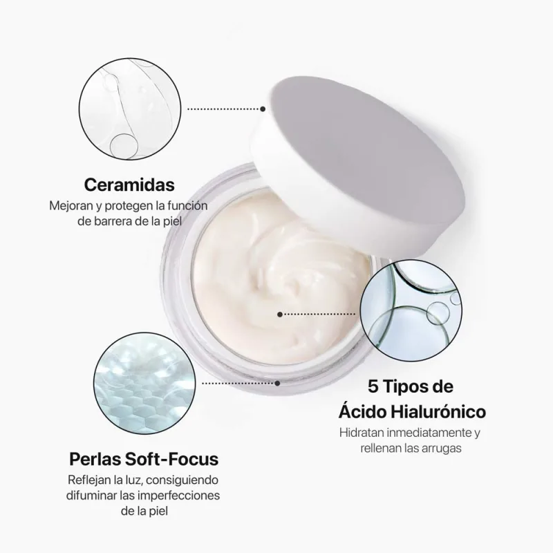 کرم مرطوب کننده صورت لاکابین پرکننده چین و چروک آبرسانی با 5 نوع اسید هیالورونیک و اسکوالن کد7681 La Cabine 5x Pure Hyaluronic