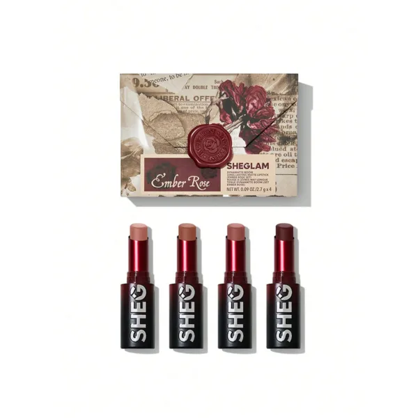 ست رژ لب جامد مات با دوام شیگلم مدل Ember Rose