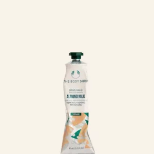 کرم دست شیر بادام رنگ کرمی بادی شاپ مناسب دست های خشک حساس جدا شده از گیفت ست ALMOND MILK hand balm
