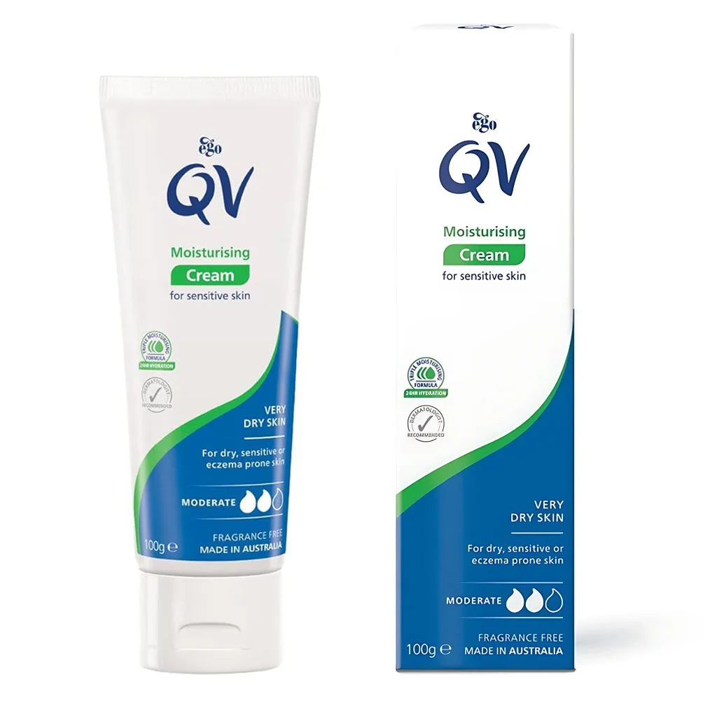 کرم مرطوب کننده QV برای پوست خشک و حساس در ٢ حجم مختلف