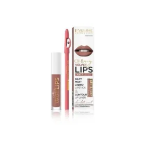ست رژ لب مخملی مات مایع و خط لب اولاین مدل velvet lip