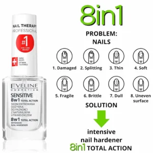 لاک تقویتی مخصوص ناخن های حساس 8 در 1 اولاین