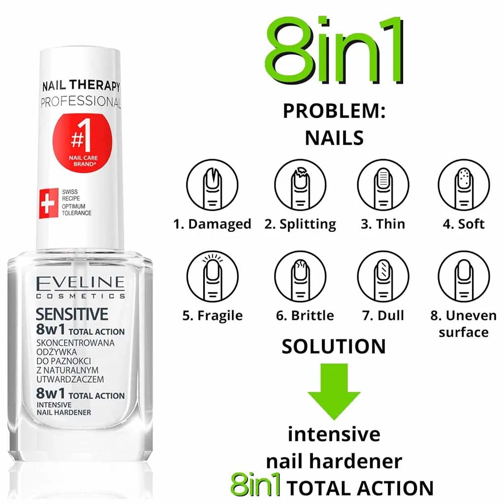 لاک تقویتی مخصوص ناخن های حساس 8 در 1 اولاین