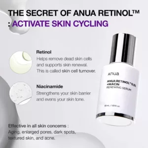 سرم رتینول 0.3 و نیاسین آنوا Anua ضد چروک و روشن کننده