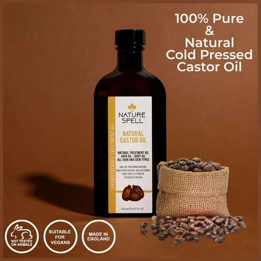 روغن درمانی کرچک نیچر اسپل مناسب مو و بدن