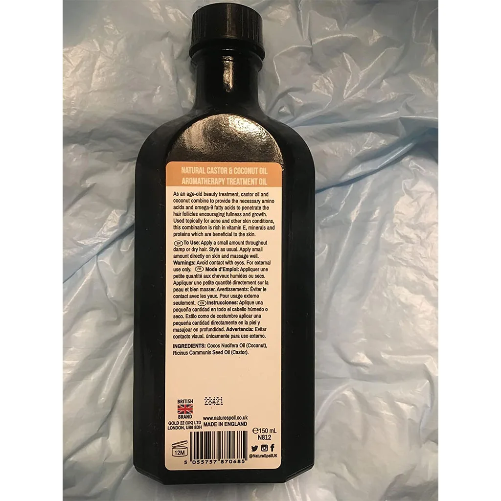 روغن درمانی کرچک و نارگیل نیچر اسپل مناسب مو و بدن