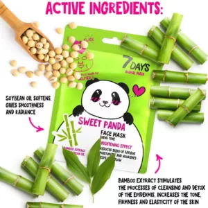 ماسک صورت ورقه ای شفاف کننده سون دیز مدل Sweet Panda