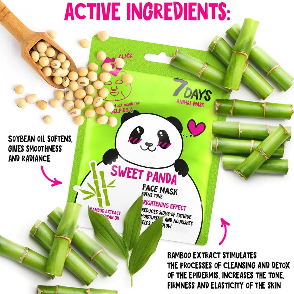 ماسک صورت ورقه ای شفاف کننده سون دیز مدل Sweet Panda