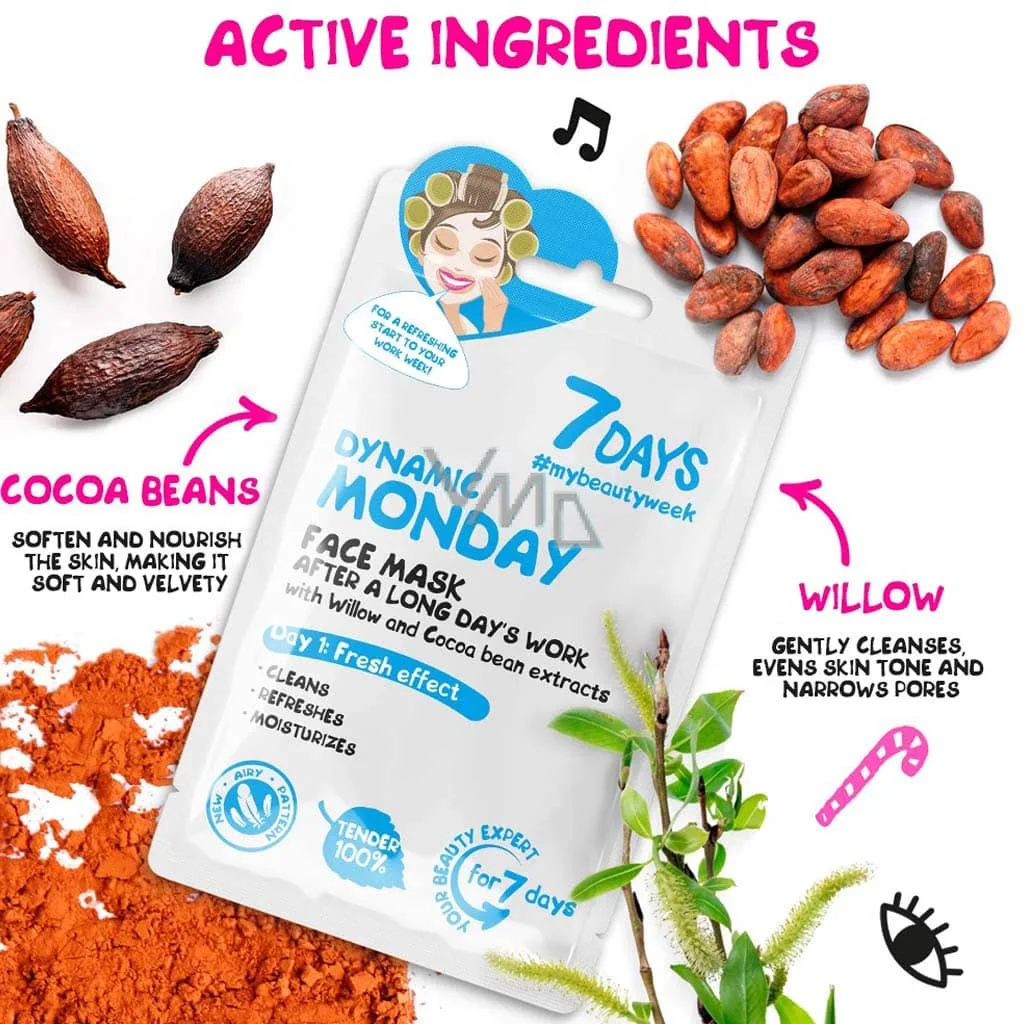 ماسک صورت ورقه ای شاداب کننده سون دیز مدل Dynamic Monday