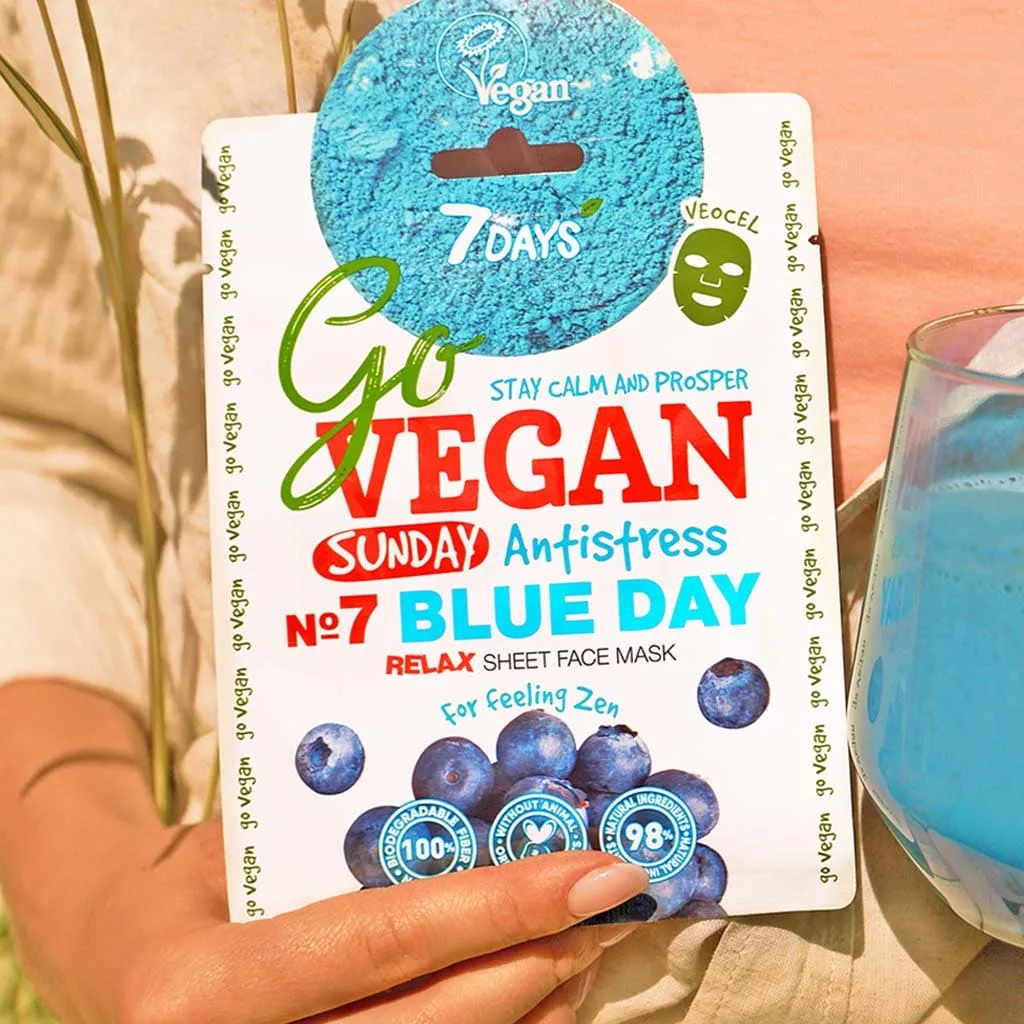 ماسک صورت ورقه ای وگان سون دیز ضد استرس مدل Blue Day