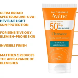ضدآفتاب اون مخصوص پوست چرب و جوش دار cleanave SPF50