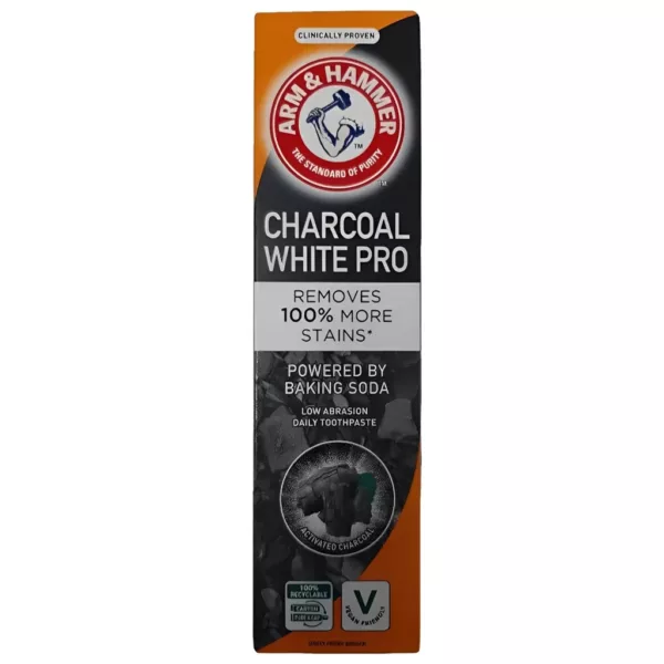 خمیردندان ذغالی سفیدکننده آرم اند همر CHARCOAL WHITE PRO