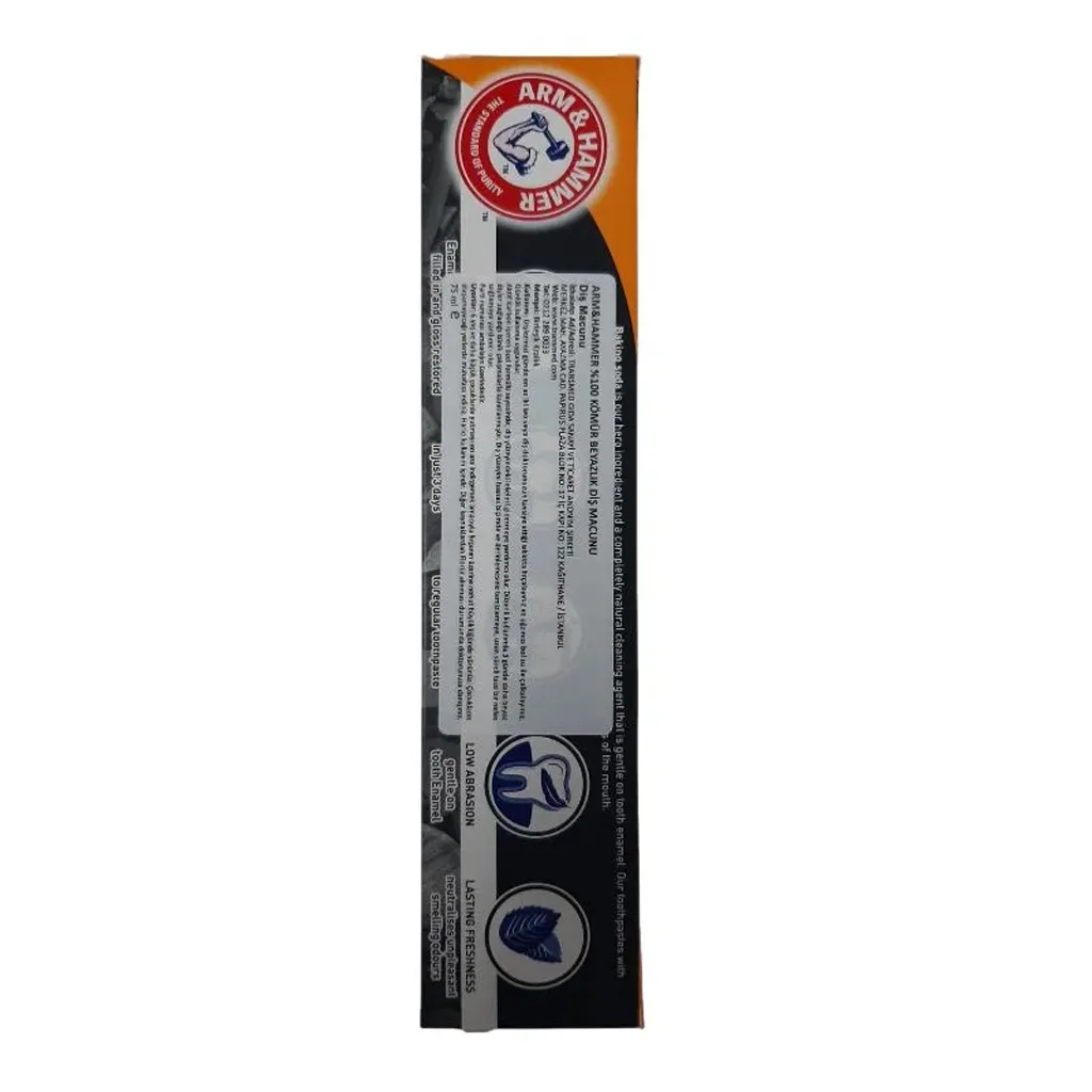 خمیردندان ذغالی سفیدکننده آرم اند همر CHARCOAL WHITE PRO