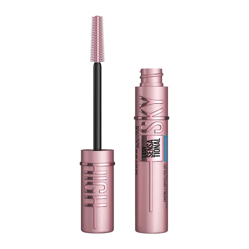ریمل های اسکای میبلین اصل ضدآب حجم دهنده قوی و بلند کننده بسیار مشکی فول سایز maybelline SKY HIGH mascara