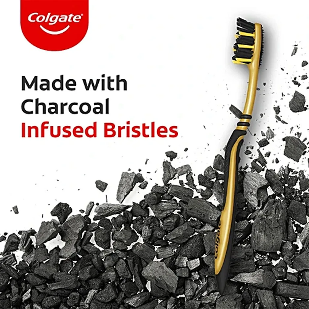 مسواک 4 قلو کولگیت مدل مدیوم CHARCOAL
