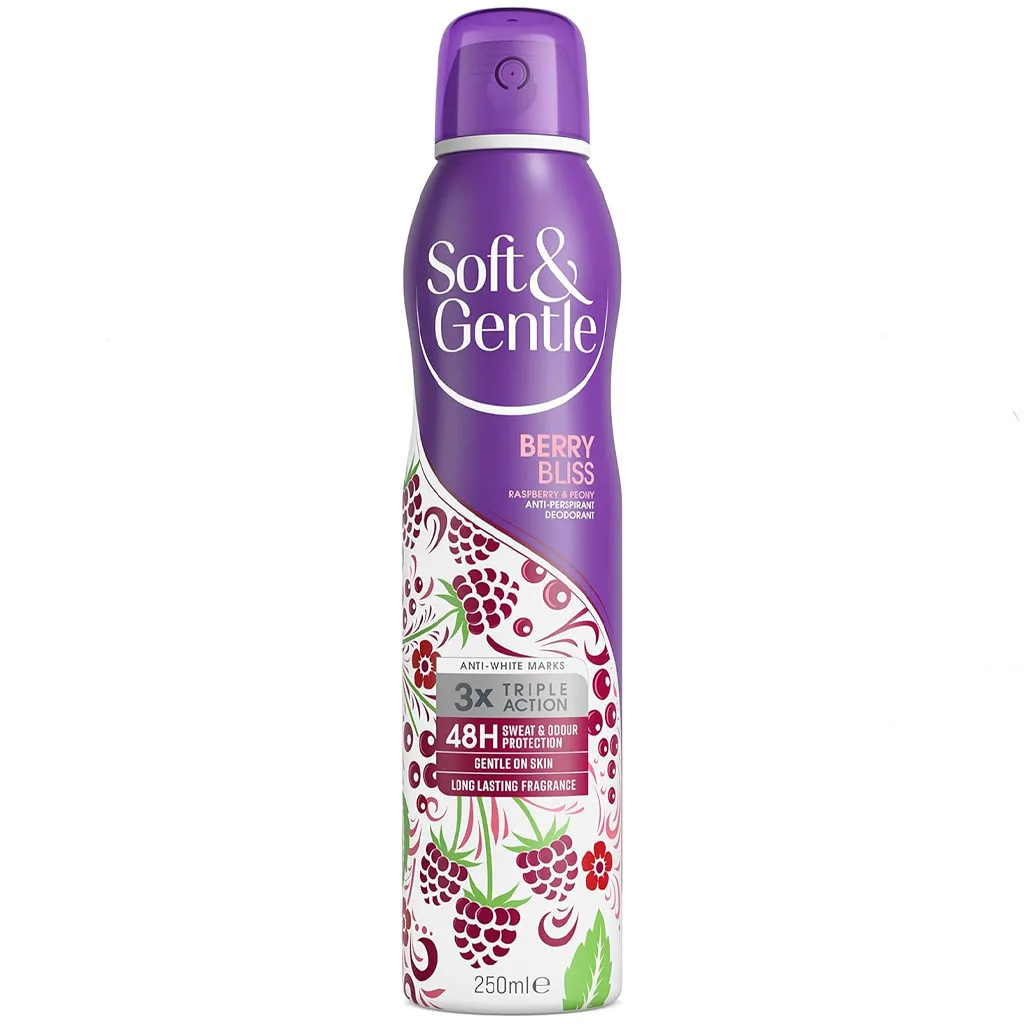 اسپری ضد تعریق سافت اند جنتل رایحه berry bliss میوه بری