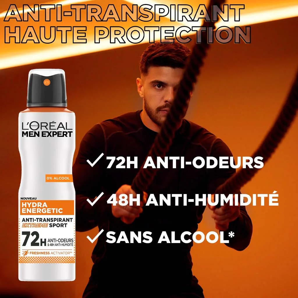 اسپری ضدتعریق لورآل مدل hydra energetic