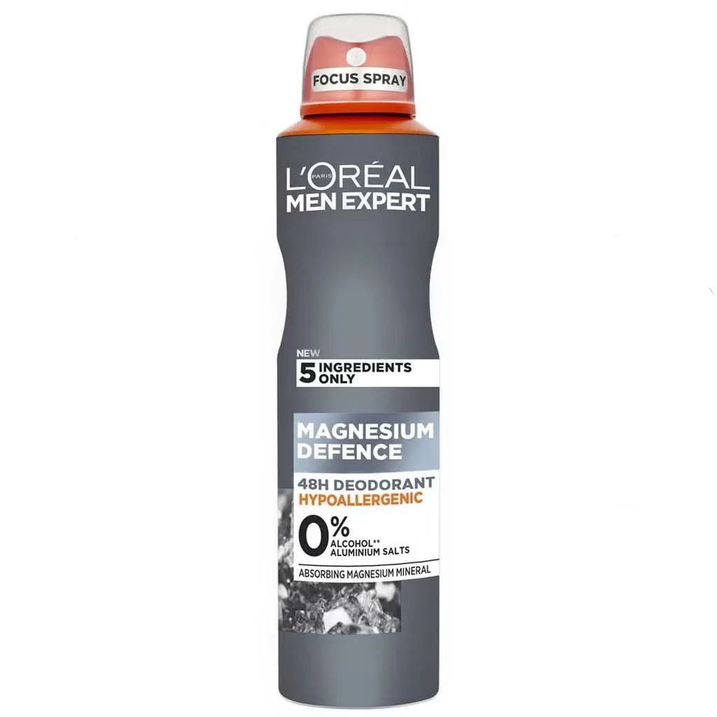 اسپری ضدتعریق بدون آلومینیوم لورال مدل magnesium defence