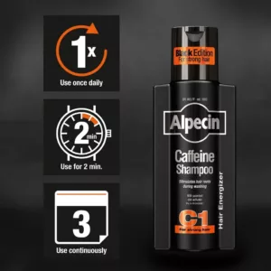 شامپو آلپسین مشکی اصل ضد ریزش بلک ادیشن Alpecin C1 Black Edition