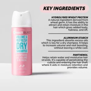 شامپو خشک هیربرست حجم دهنده شاداب کننده حذف چربی مو با عصاره آووکادو و نارگیل