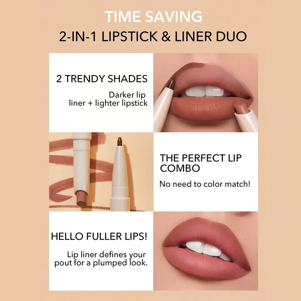 خط لب و رژلب مدادی دو طرفه شیگلم GLAM 101 در 4 رنگ